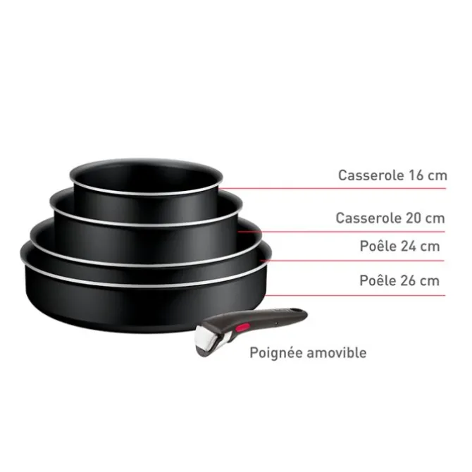 Batterie de cuisine TEFAL Ingenio generous cook 5 pièces