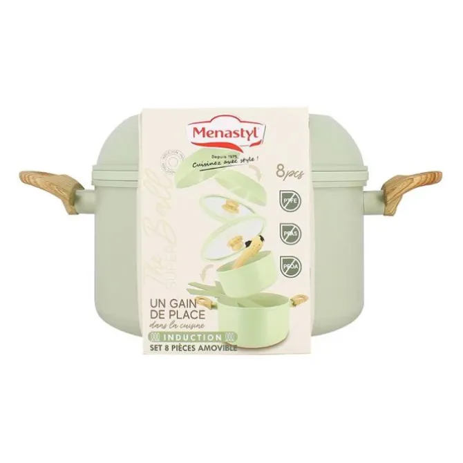 Batterie MENASTYL SUPERBALL 8 pièces céladon