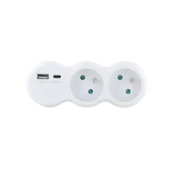 Biplite ELECTRO DEPOT 16A + 2 USB Blanche