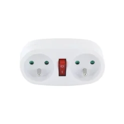Biplite ELECTRODEPOT 2x16A avec interrupteur Blanche