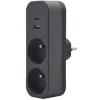 Biplite QUARX 2 prises + 1 USB-A + 1 USB-C Noire
