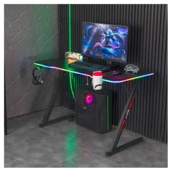 Bureau gaming LED AMSTRAD AMS-DESK120Z ASTRA Noir