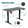 Bureau gaming LED motorisé AMSTRAD AMS-DESK120T Noir