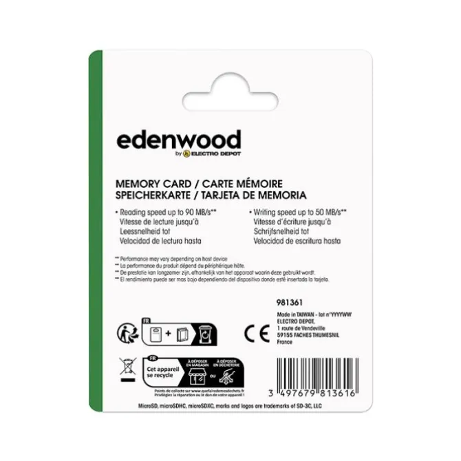 Carte Mémoire micro SD 128 Go EDENWOOD + Adaptateur – Stockage Haute Capacité à Petit Prix