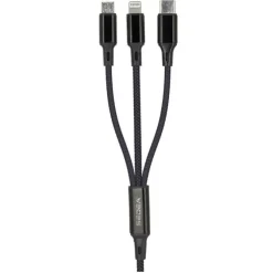 Câble 3 en 1 Lightning, Micro USB et USB-C / USB et USB-C SEDEA Noir
