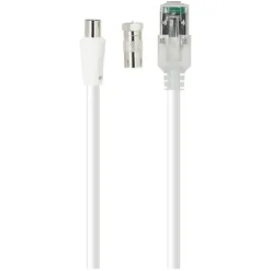 Câble SEDEA RJ45/ TV 9,5 2M Blanc + adaptateur