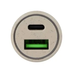 Chargeur allume cigare éco 2 ports USB-C et USB EDENWOOD 20W Beige