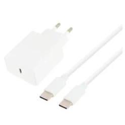 Chargeur secteur USB-C EDENWOOD 45W + Câble USB-C / USB-C 1M Blanc