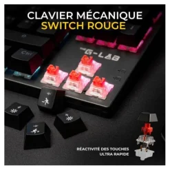 Clavier mécanique gamer THE G-LAB MERCURY switch rouge