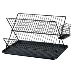 Egouttoir COSYLIFE métal noir pliable