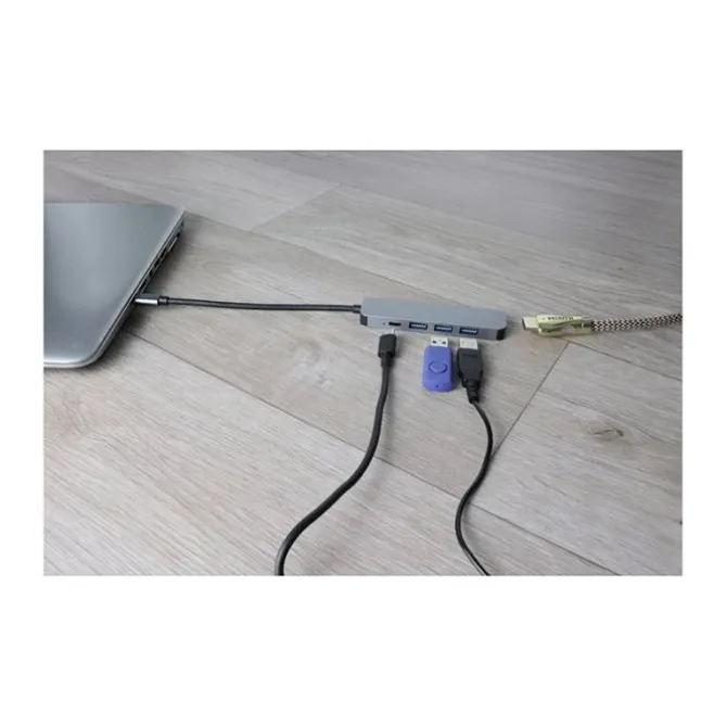 Hub USB-C 5-en-1 – Adaptateur multifonction avec HDMI, USB, SD et recharge rapide