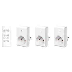 Lot de 3 prises GAO Télécommandées Blanches