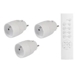 Lot de 3 prises LINK2HOME Télécommandées Blanches