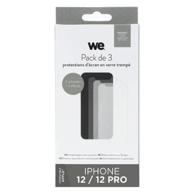 Pack de 3 Films de protection WE APPLE iPhone 12/12 Pro