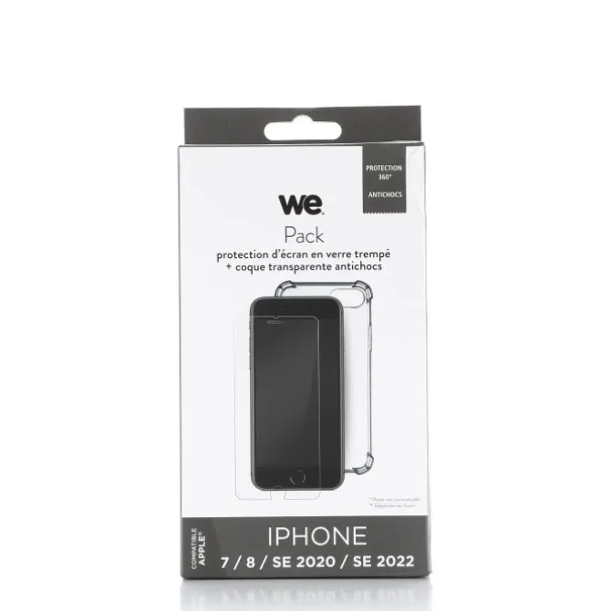 Pack Film de protection + Coque WE APPLE iPhone 7/8/SE