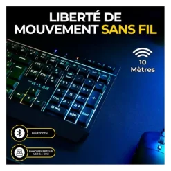 Pack gaming THE G-LAB COMBO ELECTRON 4en1 clavier et souris sans fil