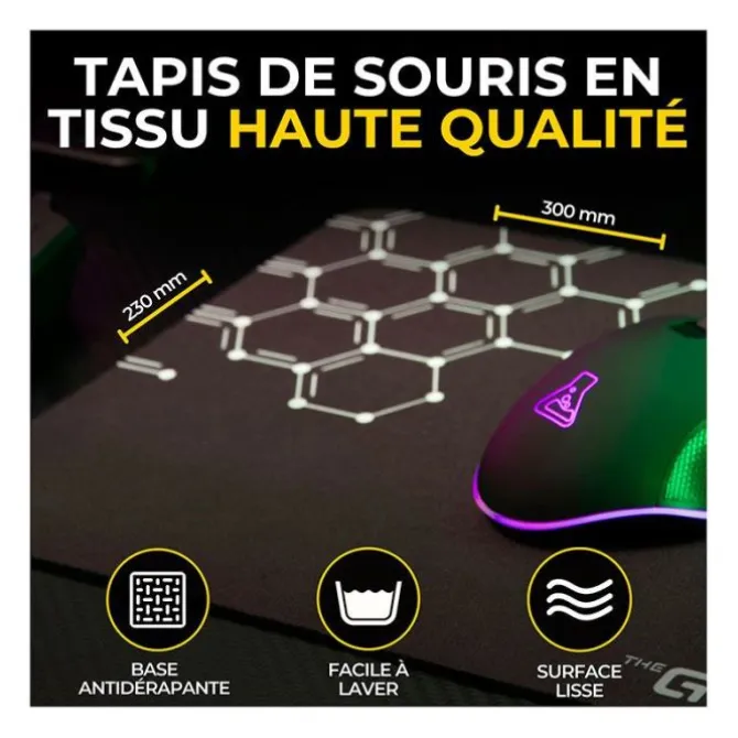 Pack gaming THE G-LAB COMBO ELECTRON 4en1 clavier et souris sans fil