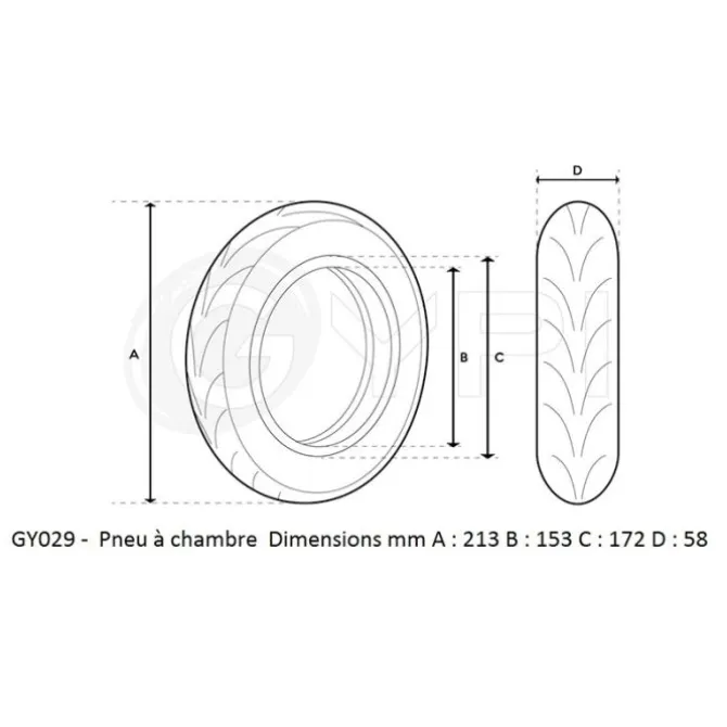 Pneu GYPI 8,5"*2.0 renforcé