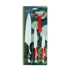 Set 3 couteaux revêtu céramique + éplucheur
