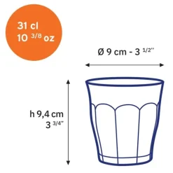6 verres DURALEX Picardie saphir 31cl